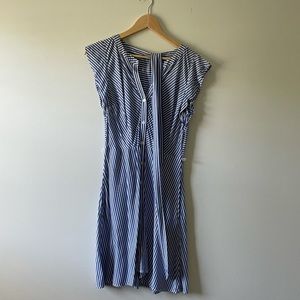 LOFT Blue and White Stripe Dress